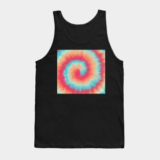 Blue and Red Tie Dye Tank Top